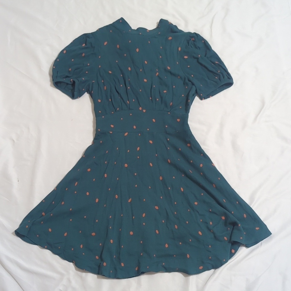 NWT Free People Abbie Reversible Mini Dress, Color Green Combo Size 2 - Picture 4 of 16